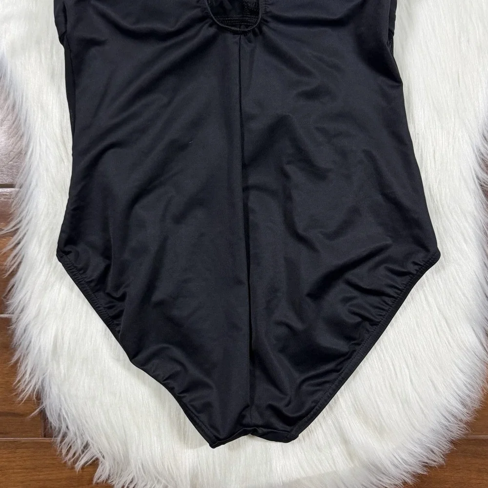 Miraclesuit Women's Size 12 / 14 ?‎ Black Palma Deep V One Piece Swimsuit